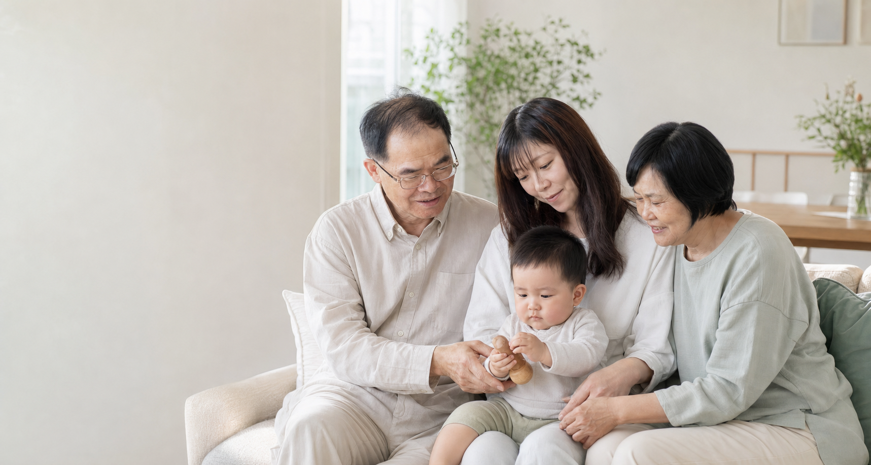 不同世代的家庭共享健康生活時光