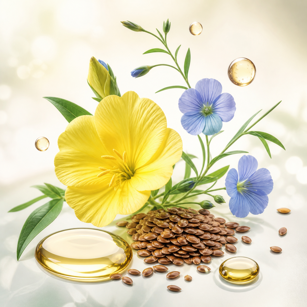 月見草與亞麻籽油視覺